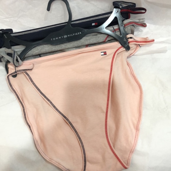 Tommy Hilfiger 3pack contrast stitching cotton double string bikini panties XL‎ - Picture 1 of 13